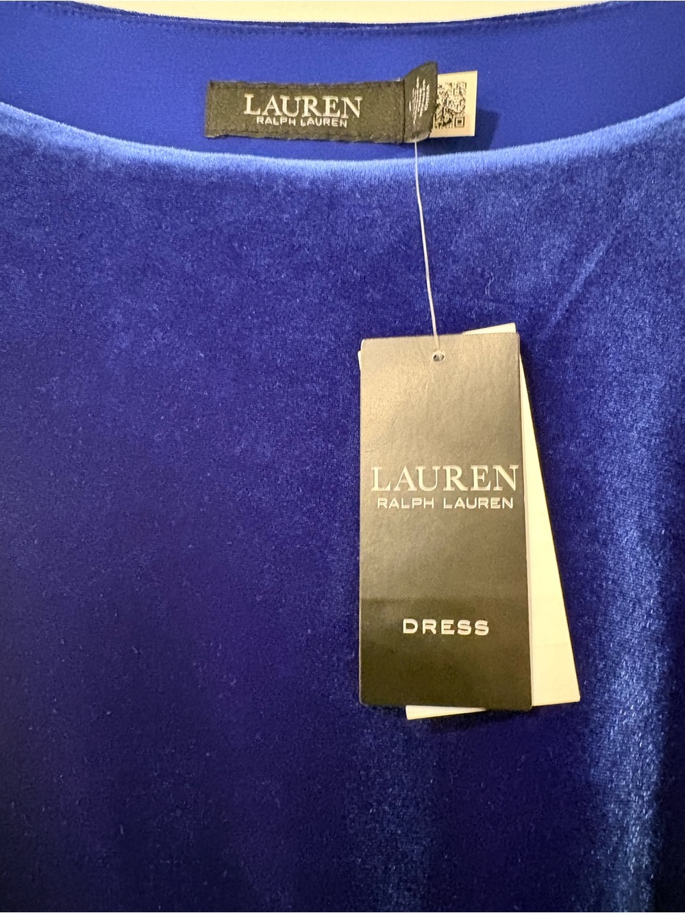 Lauren Ralph Lauren Royal Blue Velvet Midi Dress - Picture 5 of 6